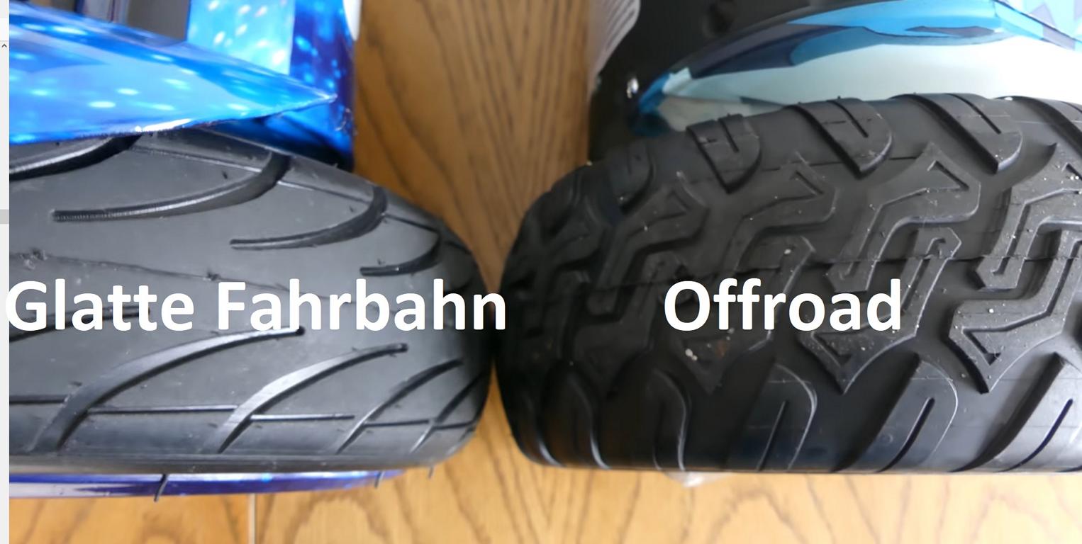 Unterschiedliche Reifenprofile vom Hoverboard
